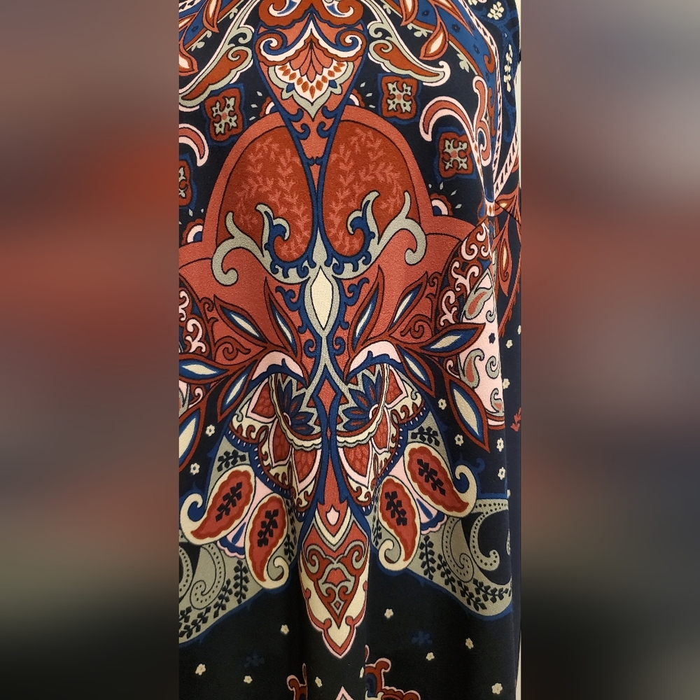 Banana Republic Blue and Pink Sheath Midi Dress, Size XL. - Picture 6 of 11